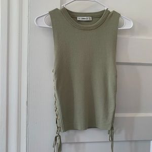 Zara Knit side lace-up top